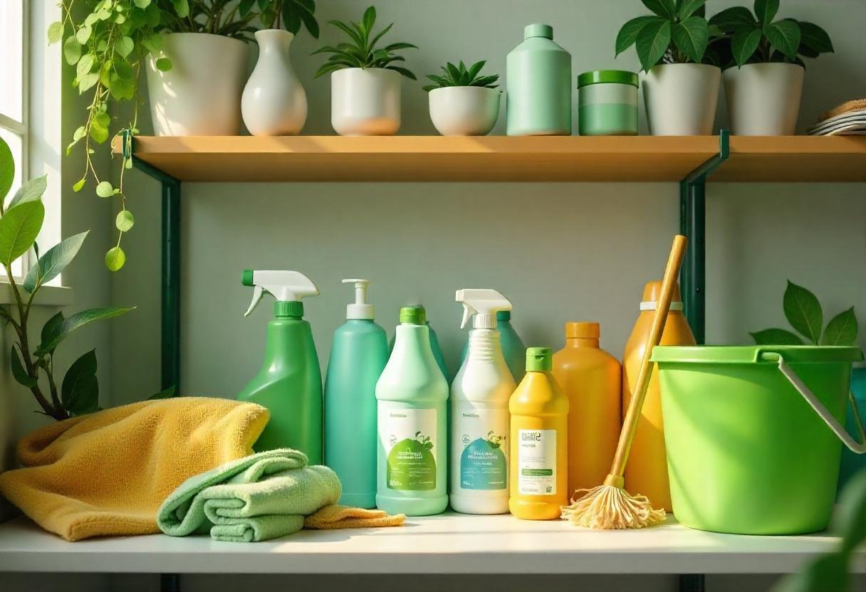 Eco Cleaning Products Flat Lay