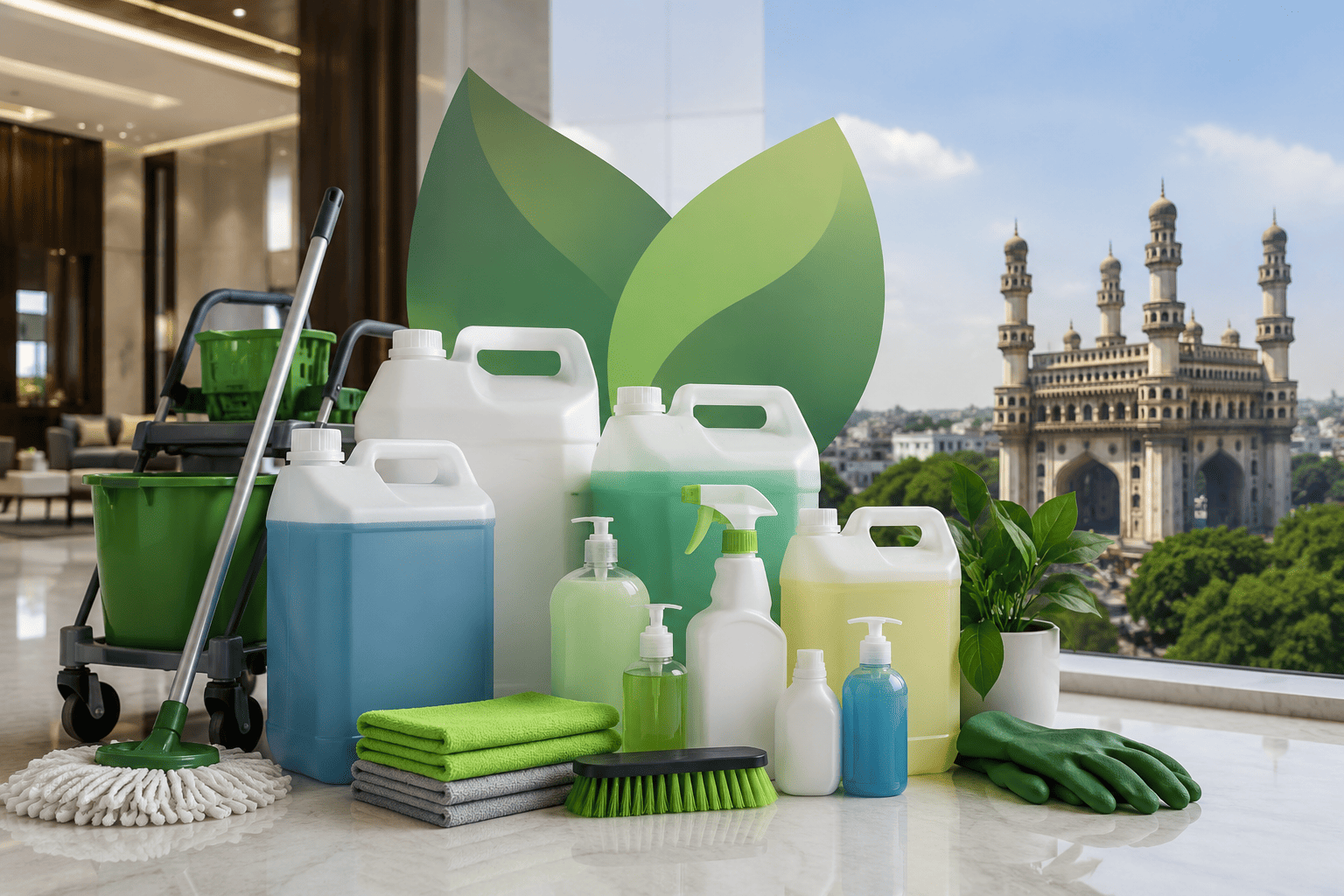 Early Green housekeeping cleaning chemical supply team in Hyderabad